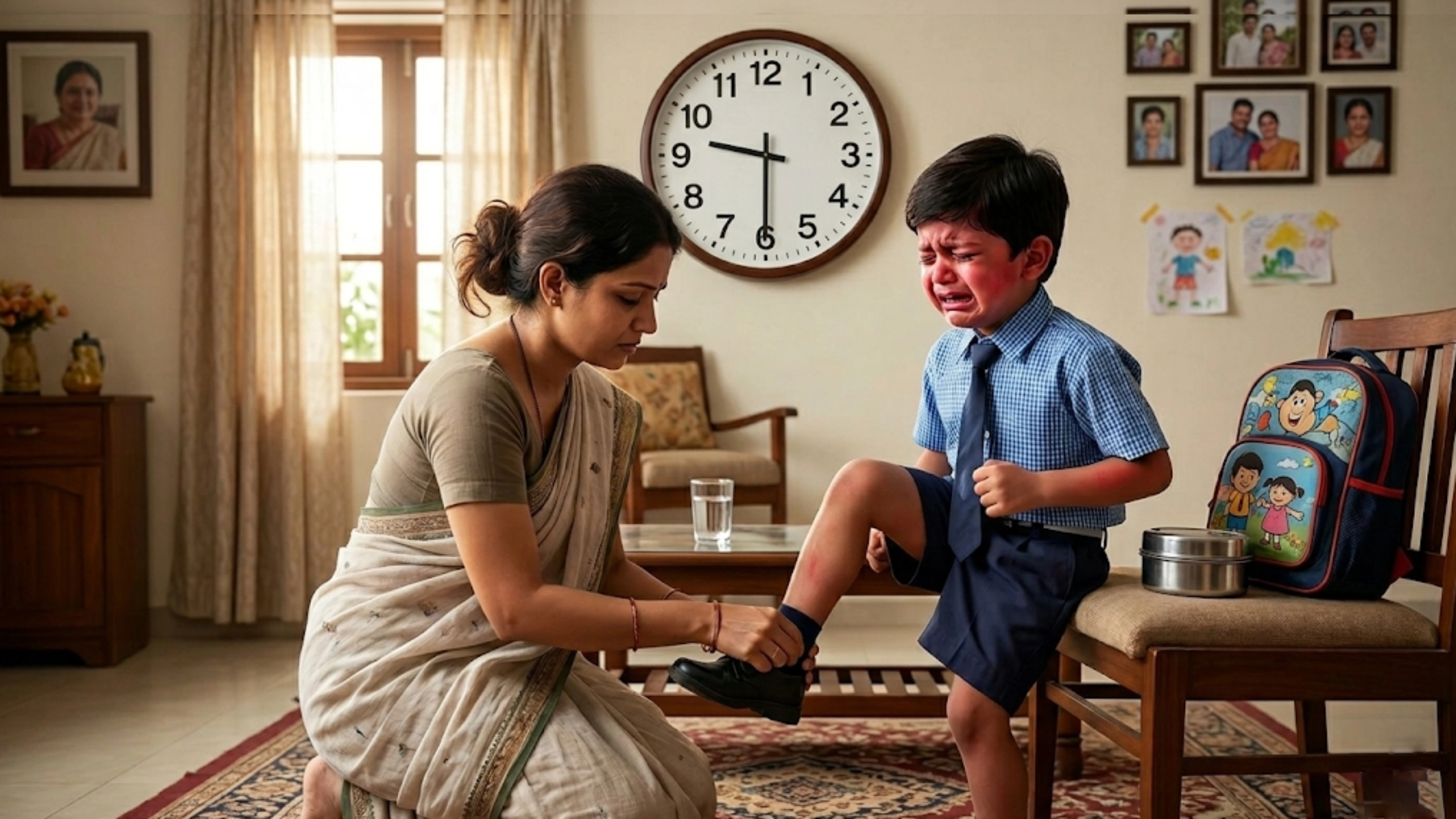 Crying before to go to school